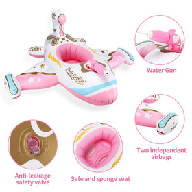 Free Swimming Baby pink airplane pool float brightens sunny days for play