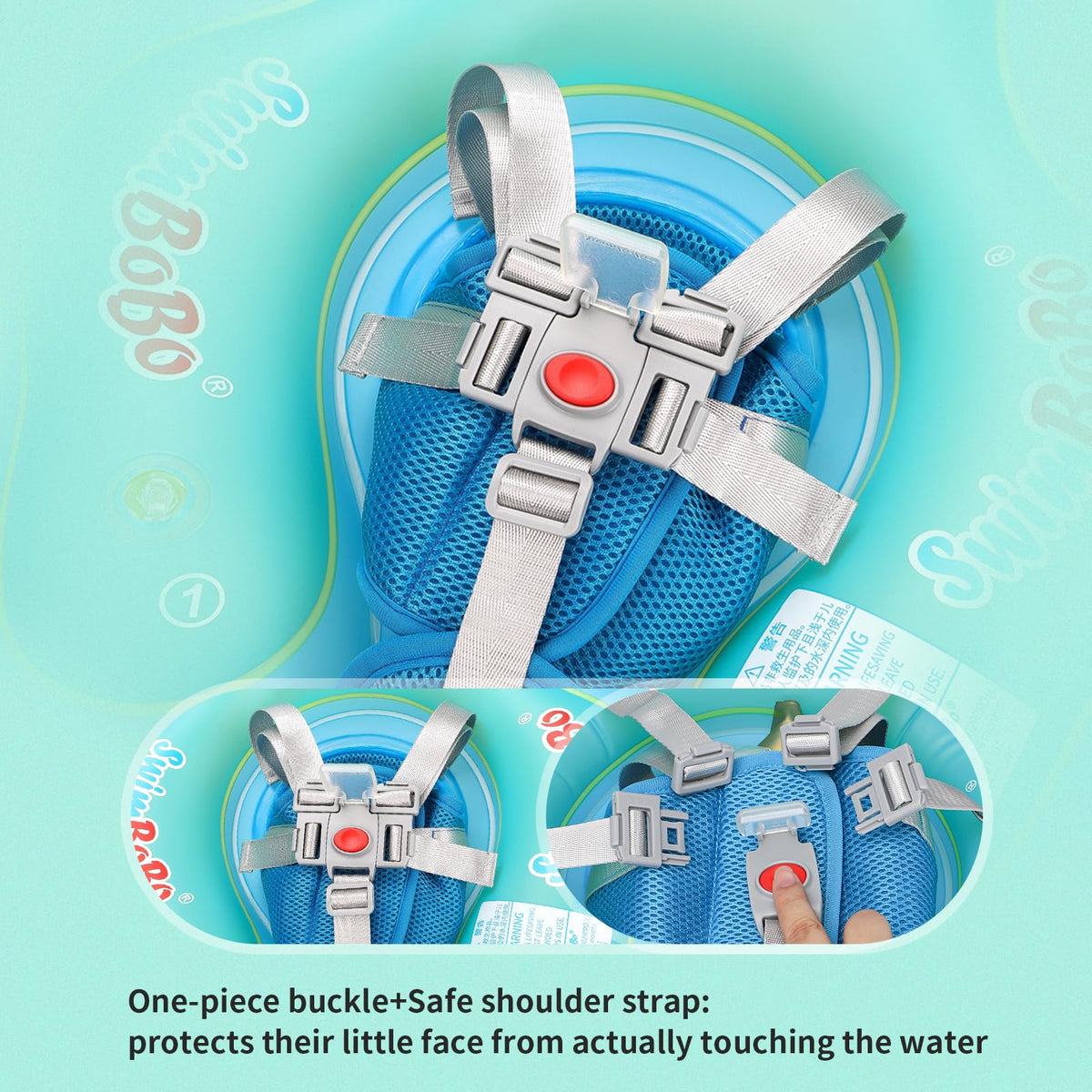Free Swimming Baby portable float with included manual pump for easy inflation.