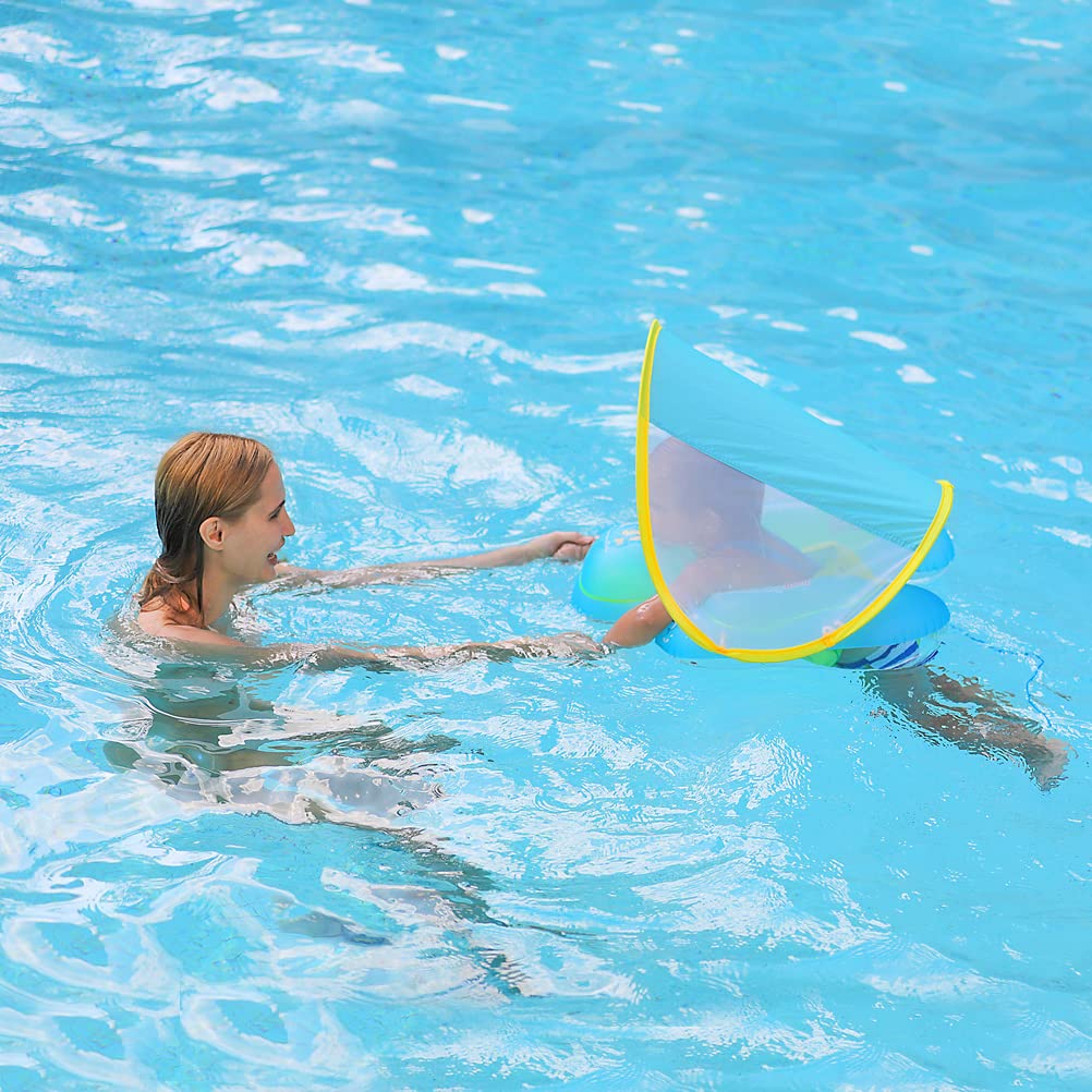 Free Swimming Baby portable pool float with pump included for travel.