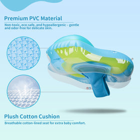 Free Swimming Baby safety seat keeps baby secure during pool play.