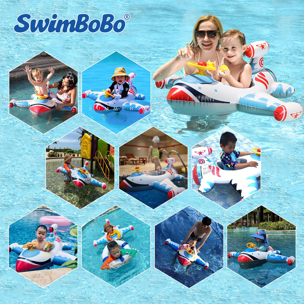 Free Swimming Baby Swimbobo airplane folded design for travel and storage