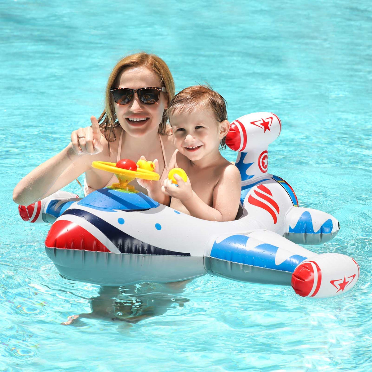 Free Swimming Baby Swimbobo airplane front view promotes water confidence for toddlers