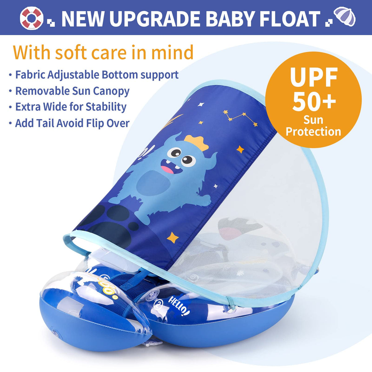 Free Swimming Baby Swimbobo bottom-support prevents sliding and tipping.