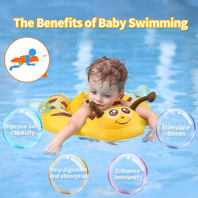 Free Swimming Baby Swimbobo float with sun canopy offering shade and UPF 50+ protection