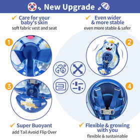 Free Swimming Baby Swimbobo removable mesh canopy provides UPF 50+ sun defense.