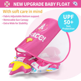 Free Swimming Baby Swimbobo Spaceship Float canopy image demonstrates removable sun protection.