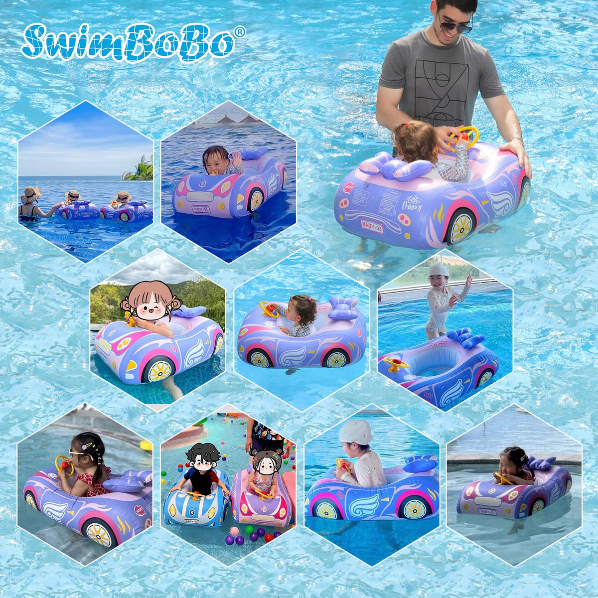 Free Swimming Baby Swimbobo buoyant seat float supports comfortable water time