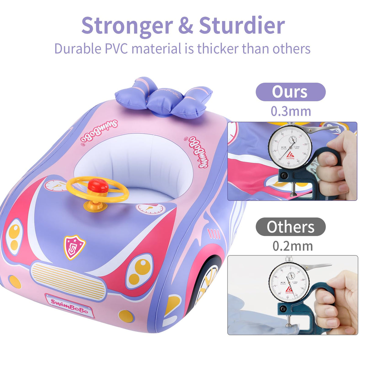 Free Swimming Baby Swimbobo purple pink car float ready for pool adventures