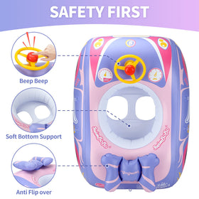 Free Swimming Baby Swimbobo float steering wheel close-up for imaginative play