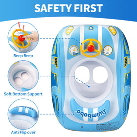 Swimbobo steering wheel close-up showing interactive ride-on feature