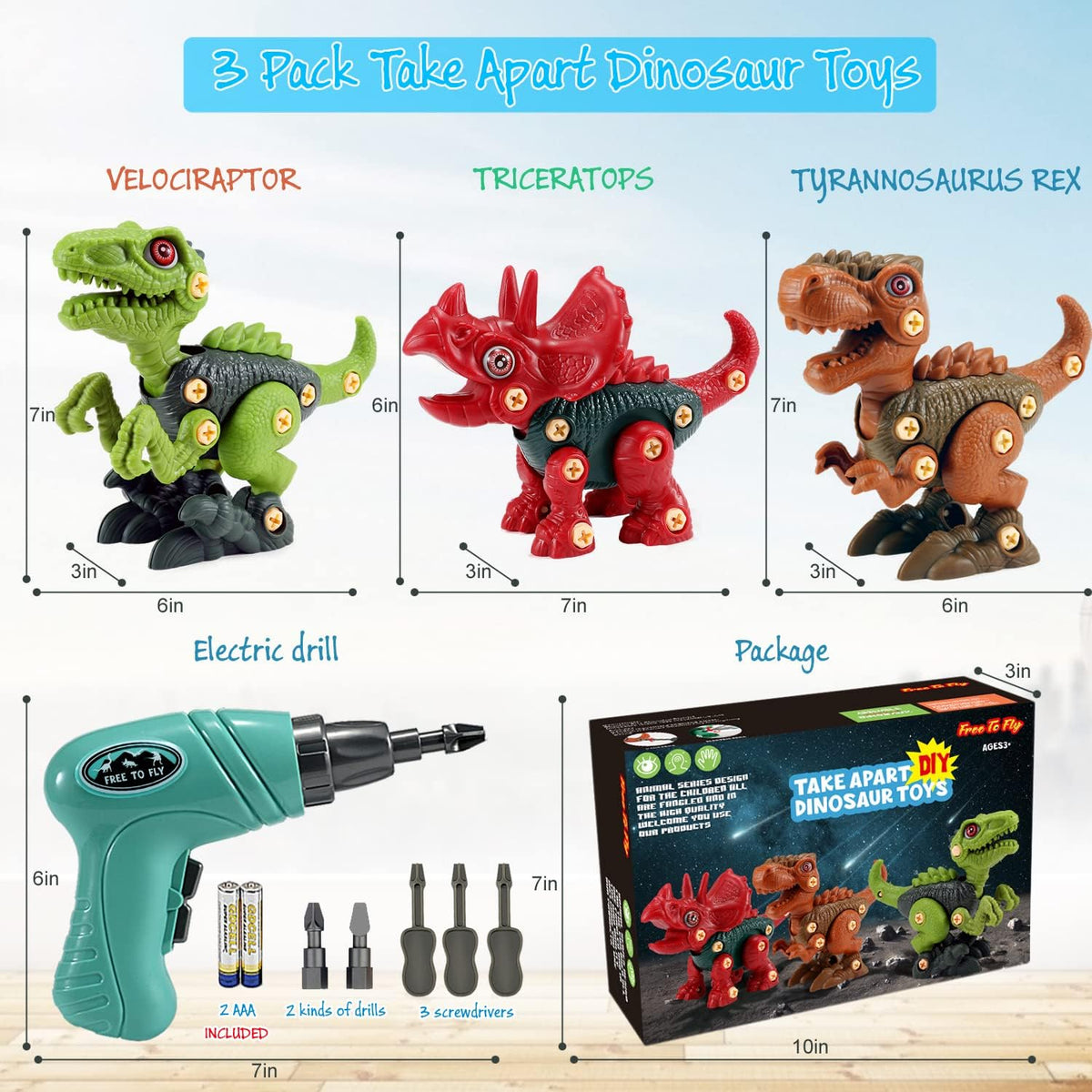 FREE TO FLY electric drill included supports confident toy assembly for kids.