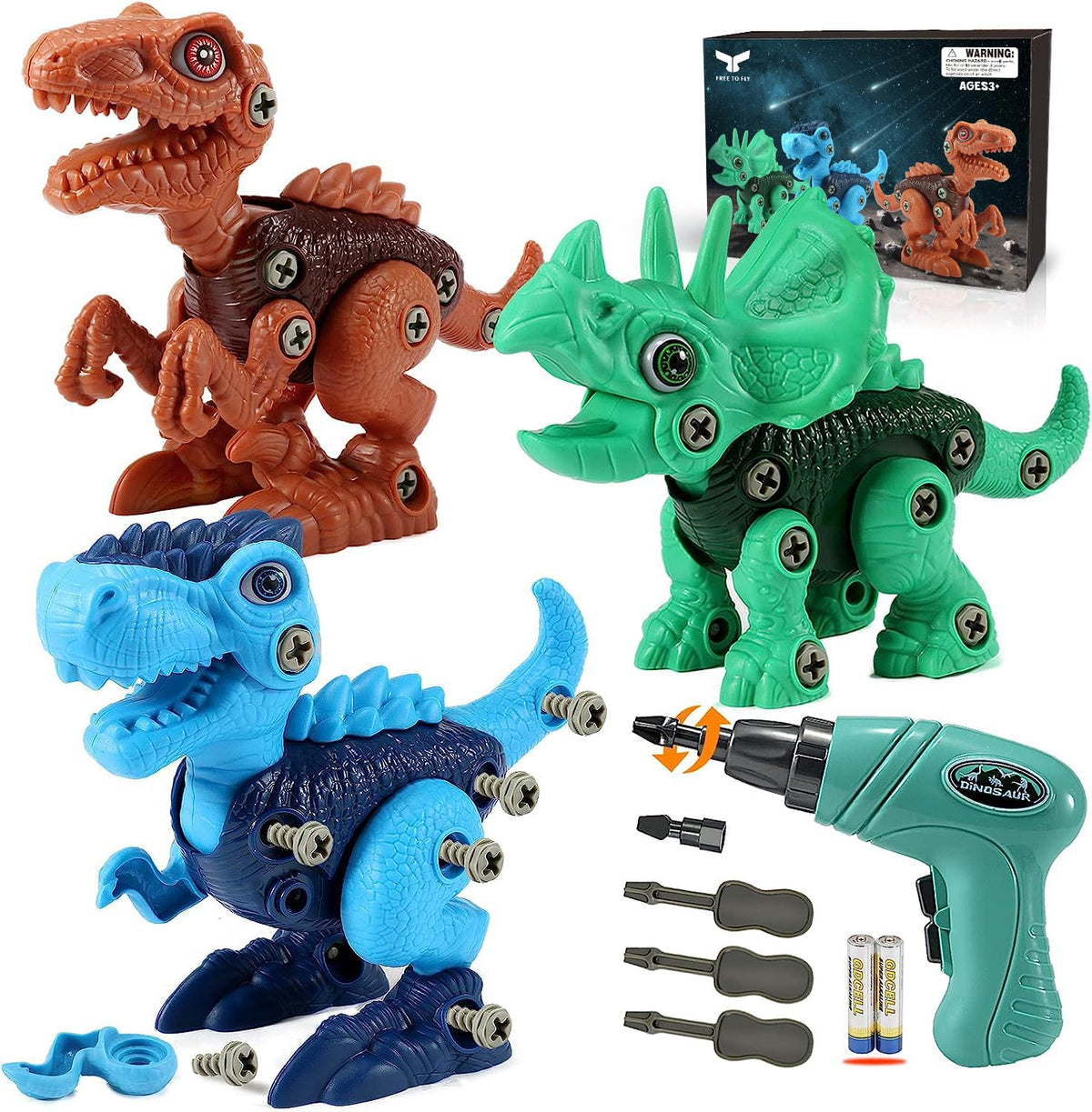Free to Fly Triceratops take-apart kit boosts creative STEM play