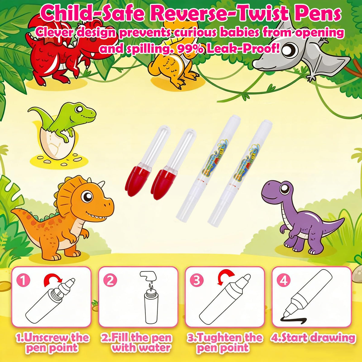 Free to Fly Water Doodle Mat quick-dry surface keeps designs visible.