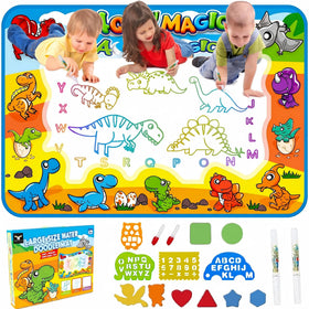 Free to Fly Water Doodle Mat with pens enables mess-free toddler drawing.