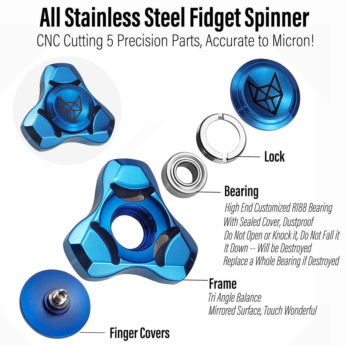 FREELOVE fox-inspired mini spinner 38mm, compact and pocket-ready for focus