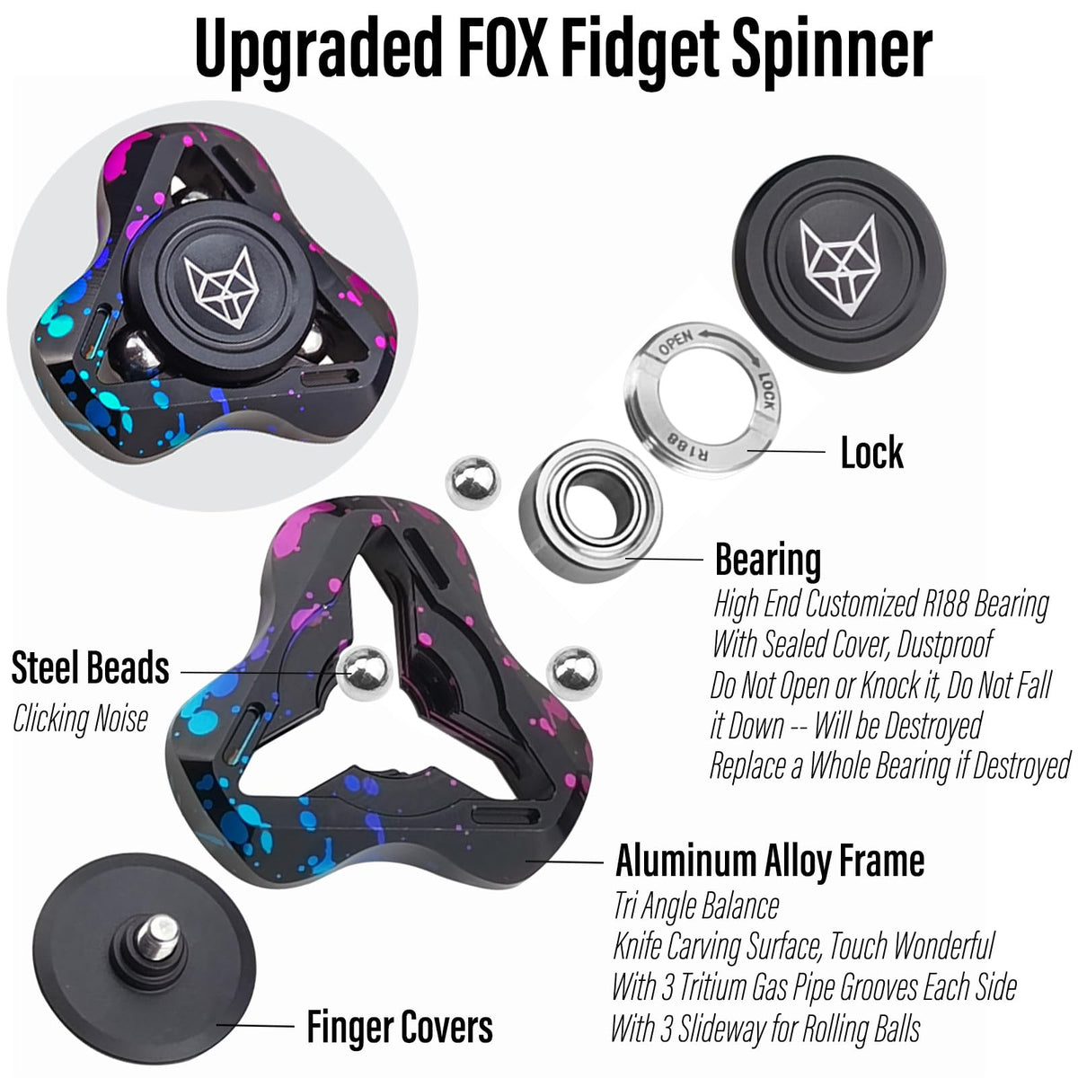 FREELOVE glow beads spinning with visual feedback in dim light
