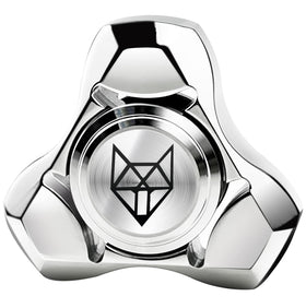 FREELOVE metal fidget spinner in silver, adults’ desk toy for smooth spins.
