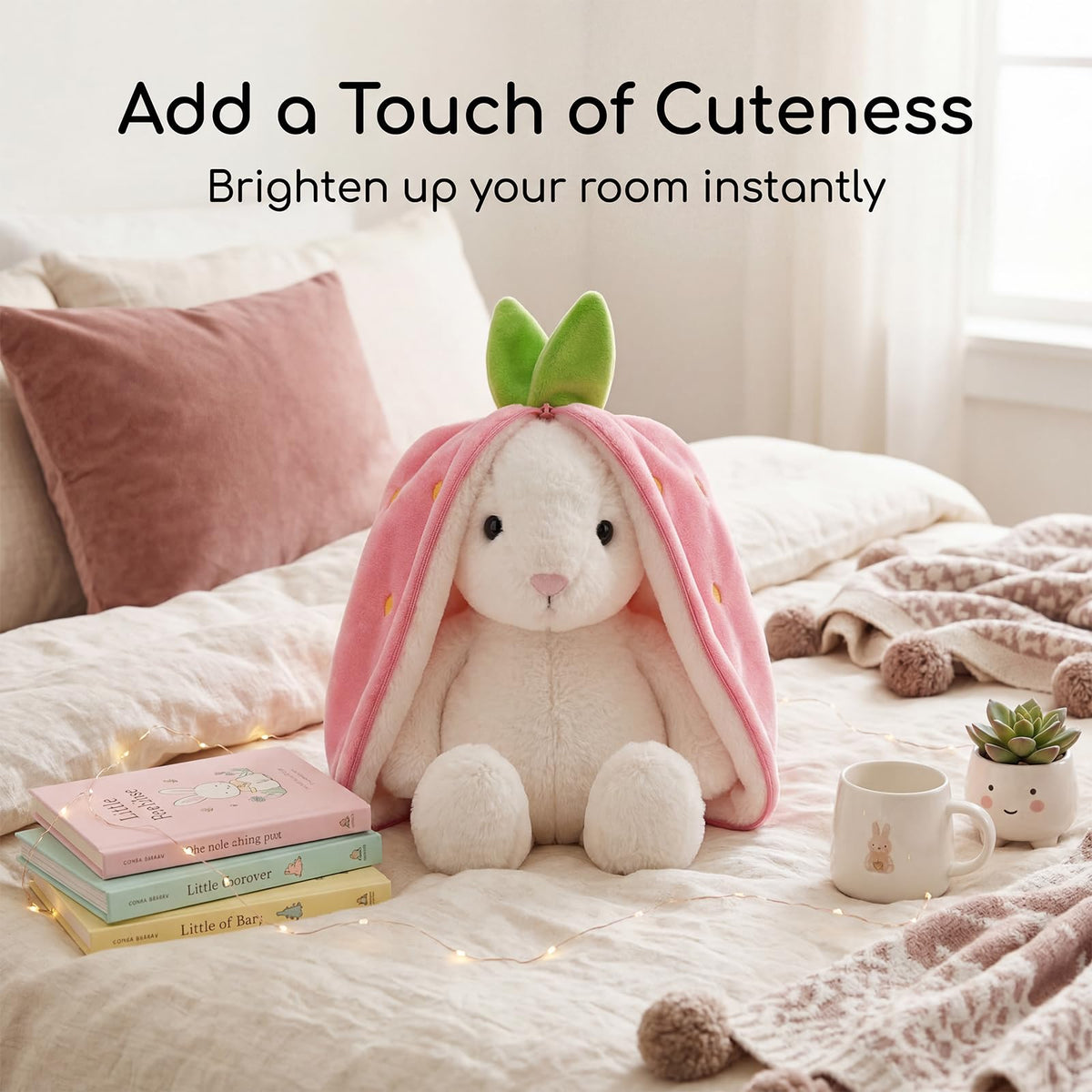 Freetoes bunny texture close-up highlights plush, skin-friendly fabric for gentle hugs.