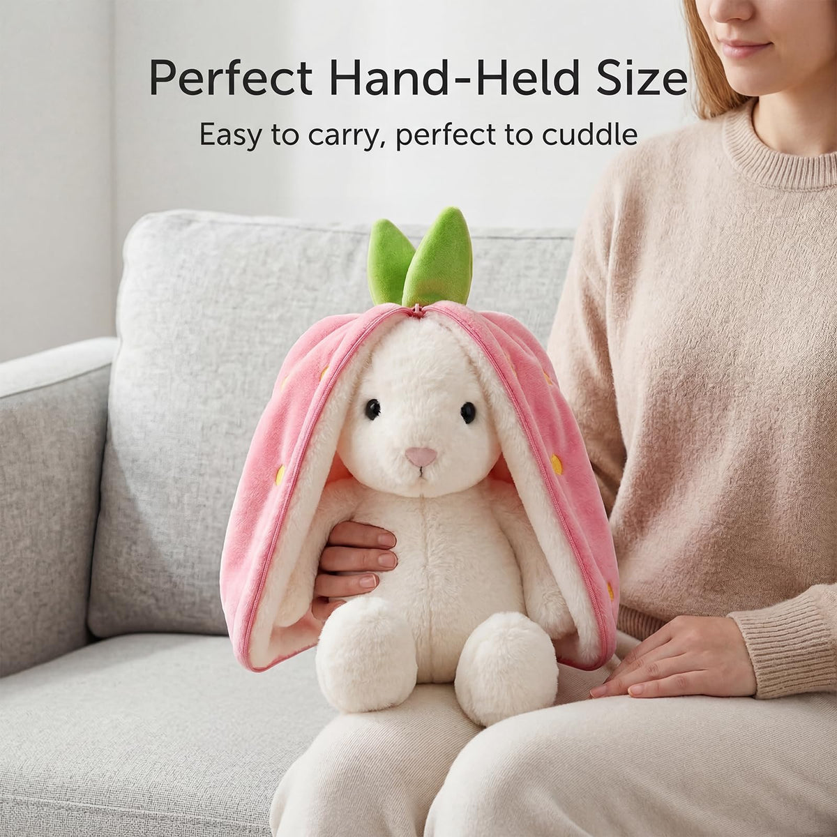 Freetoes bunny vacuum-packed packaging emphasizes compact shipping and easy fluffing.