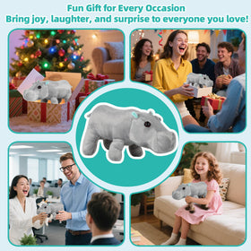 Freetoes Farting Hippo Plush night-nap setting for comforting laughs.