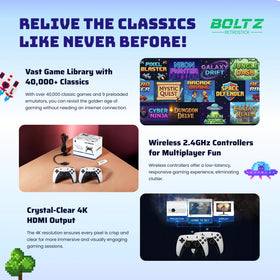 FREEZE2TRIM Boltz Retro Stick connected to a monitor for crisp 4K visuals