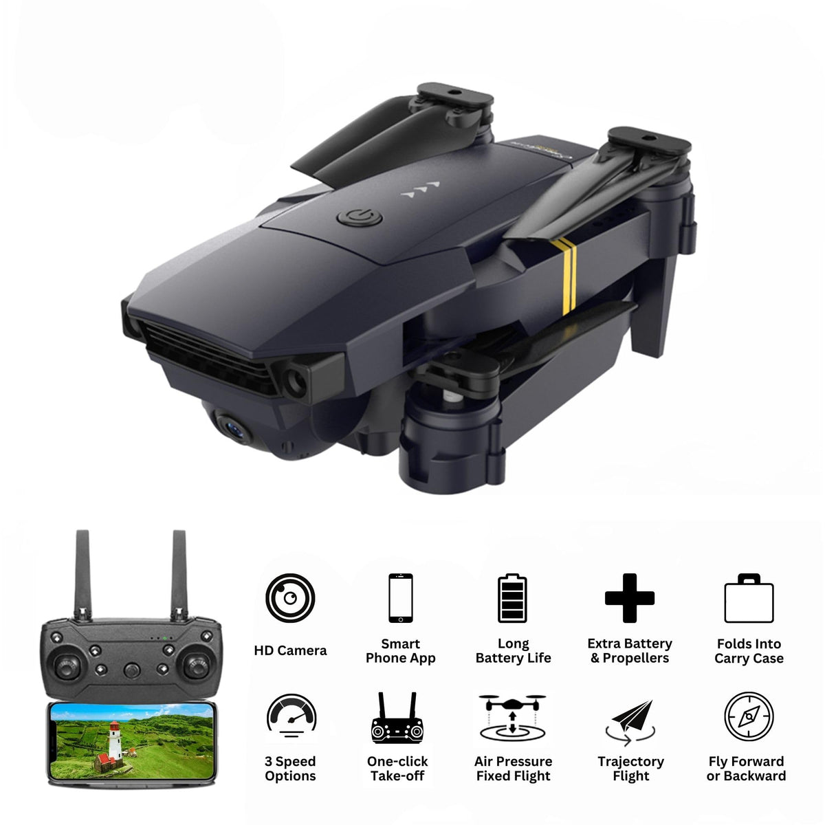 FREEZE2TRIM Foldable design shown with compact travel case for on-the-go filming