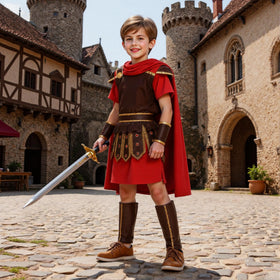 Frekuyrt Kids Warrior Costume Robe with attached tunic for authentic look