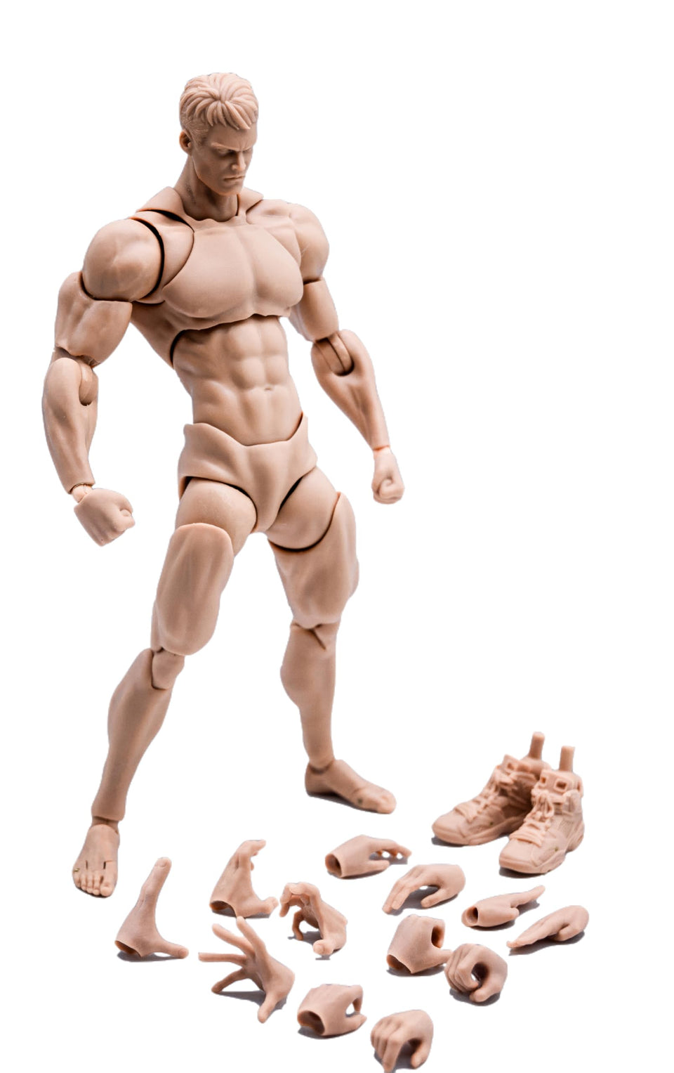 Fremego 1/12 scale figure head with pale skin for detailed display.