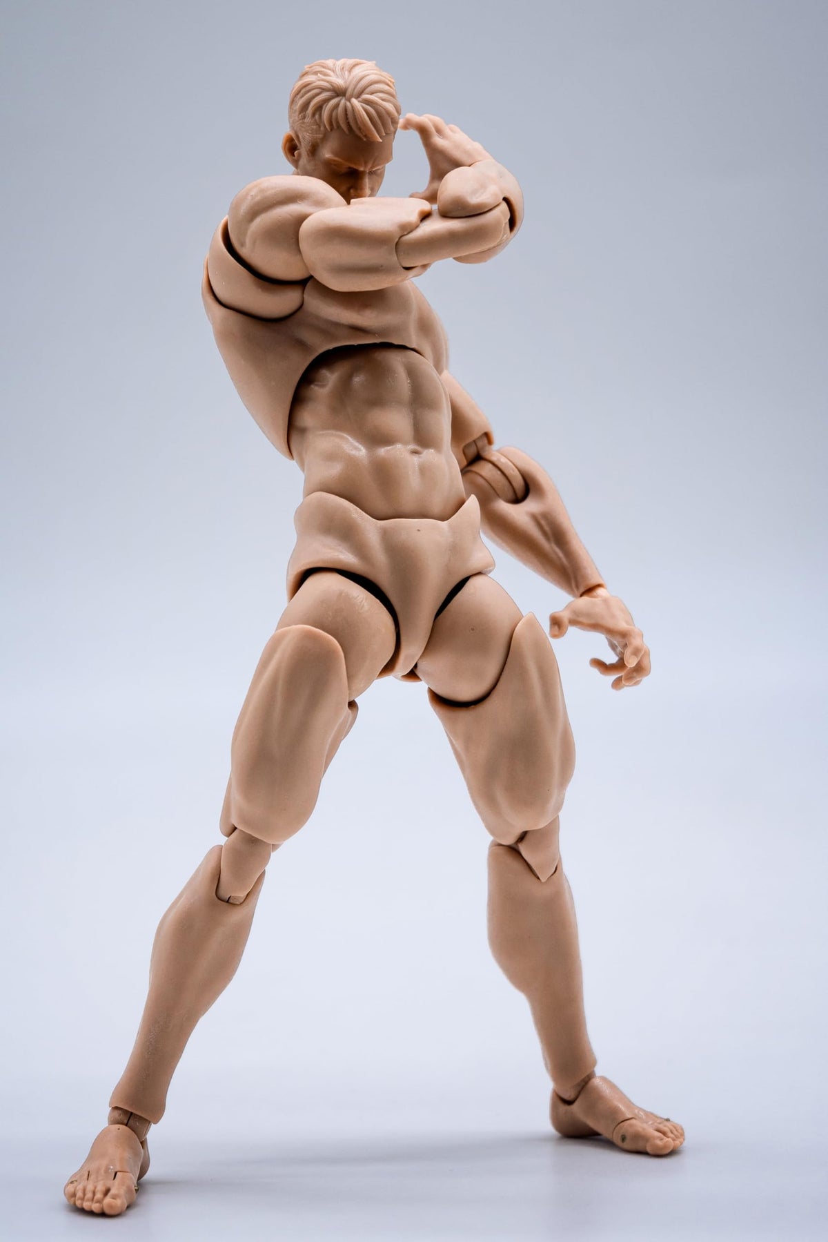 Fremego shoes provide natural stance for stable displays.