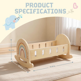 FReniland doll bed with included blanket and pillow for cozy prep