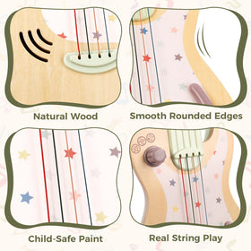FReniland Electric Guitar Toy wood-plastic hybrid design offers durable, safe play.
