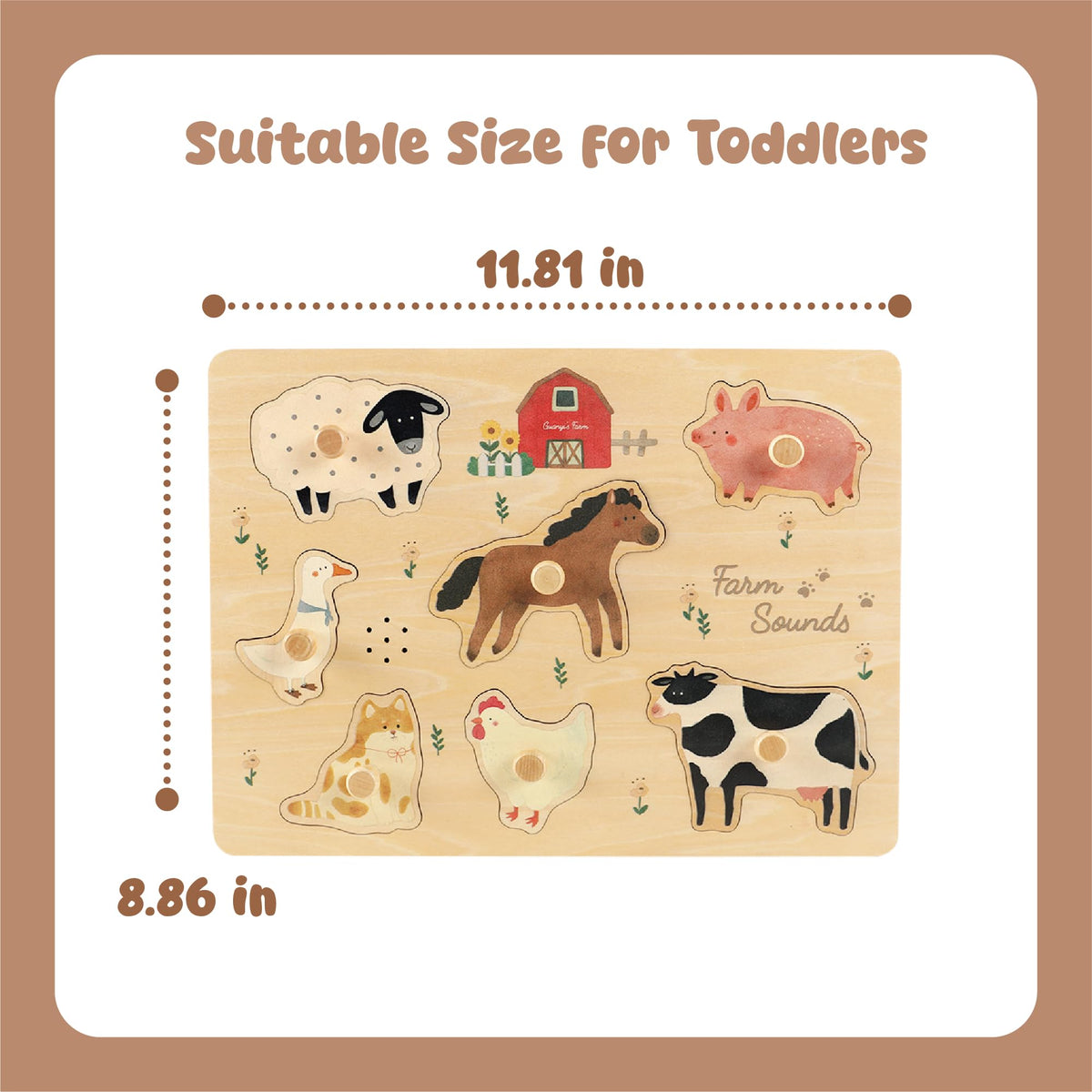 FReniland Farm Sound Puzzle chicken piece encourages hands-on learning.