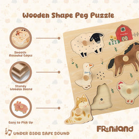 FReniland Farm Sound Puzzle piece ready for placement to build fine motor skills.