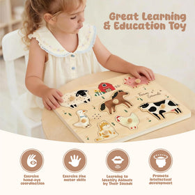 FReniland Farm Sound Puzzle sheep piece supports sensory recognition during play.