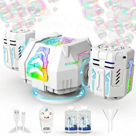 Frequent Bubbles bubble machine with 360° rotation for a vibrant party ambiance.