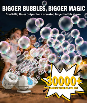 LED wands light up as bubbles float, enhancing the magical effect.