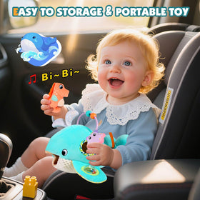 FREYBLI Portable whale toy for stroller or car ride sensory fun.