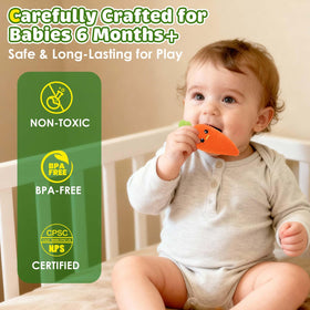 FREYBLI Sensory Garden squeaker toy adds interactive sound.