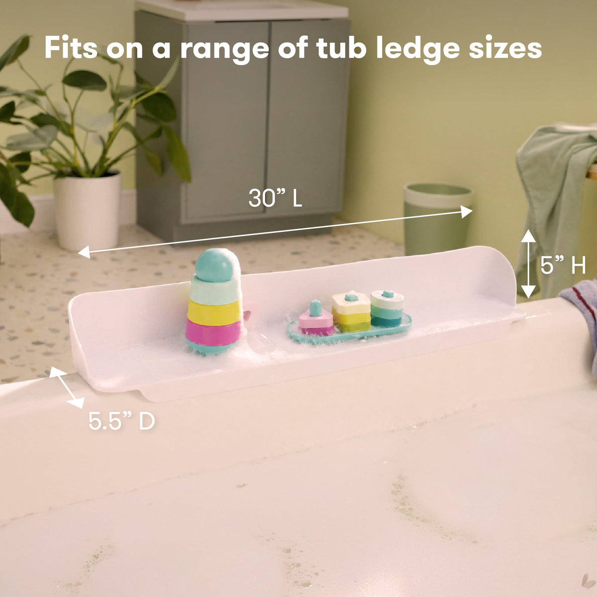 Frida Baby Splash Shelf soft-walls for gentle bathing.