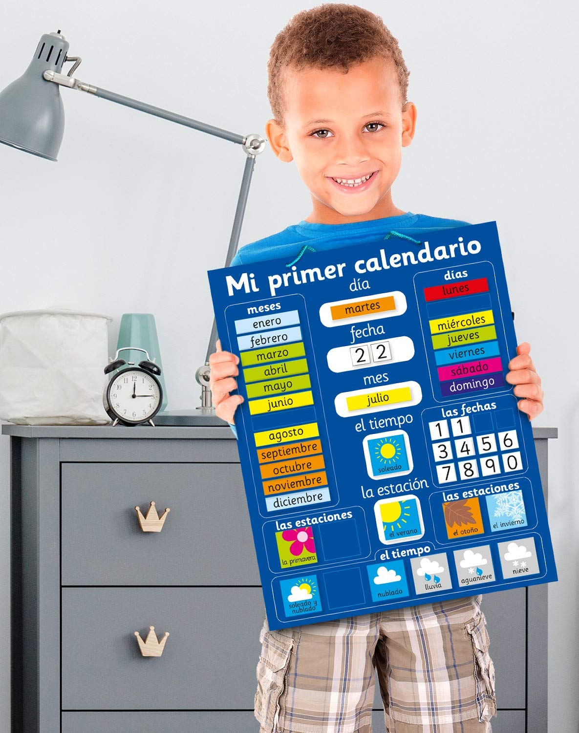 Fridge Magic calendar magnets on board promote interactive learning