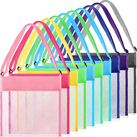 Frienda 15pack mesh beach tote front view for sand drainage