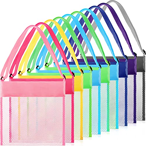 Frienda 15pack mesh beach tote front view for sand drainage