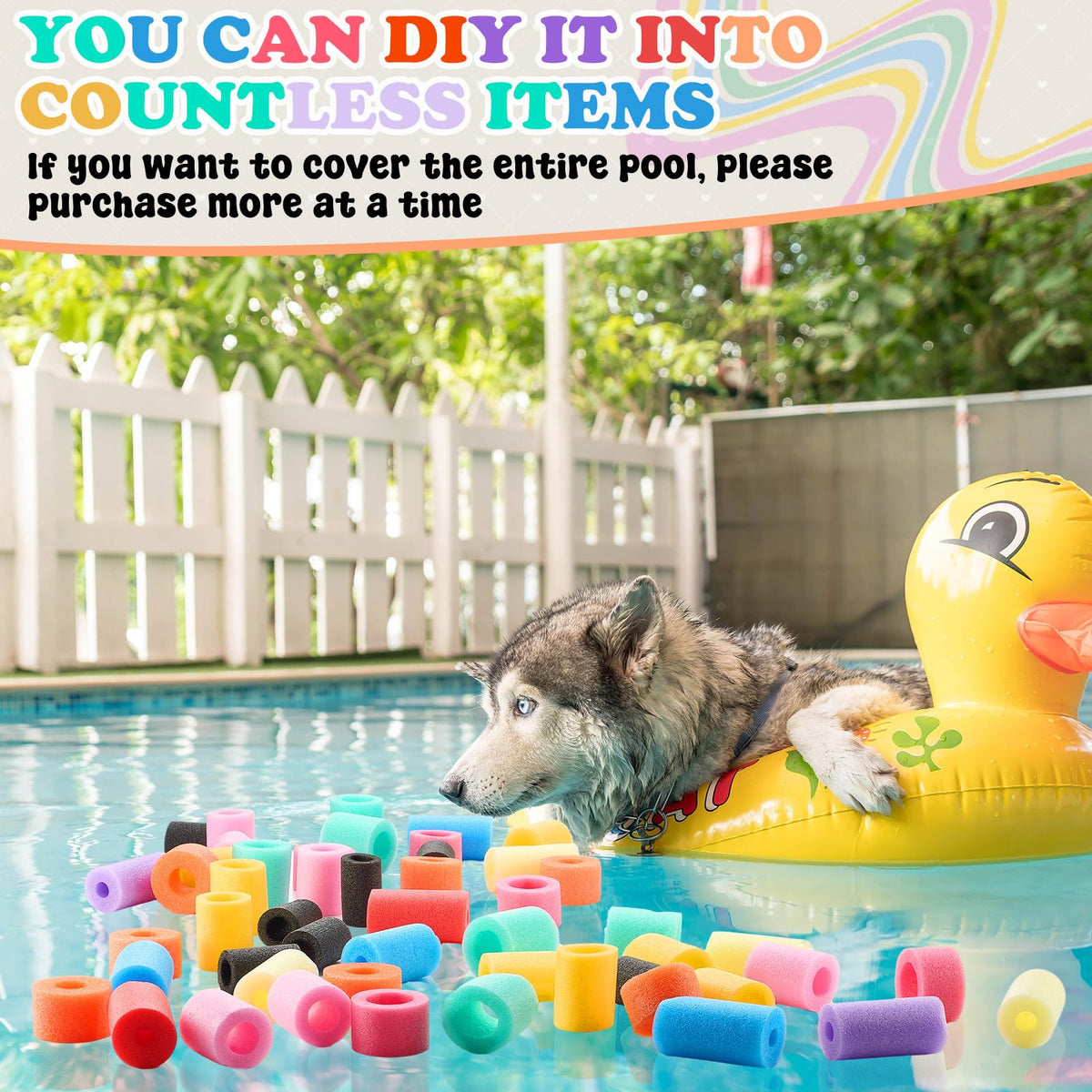 Frienda pool noodles bits made from safe foam material for easy handling.