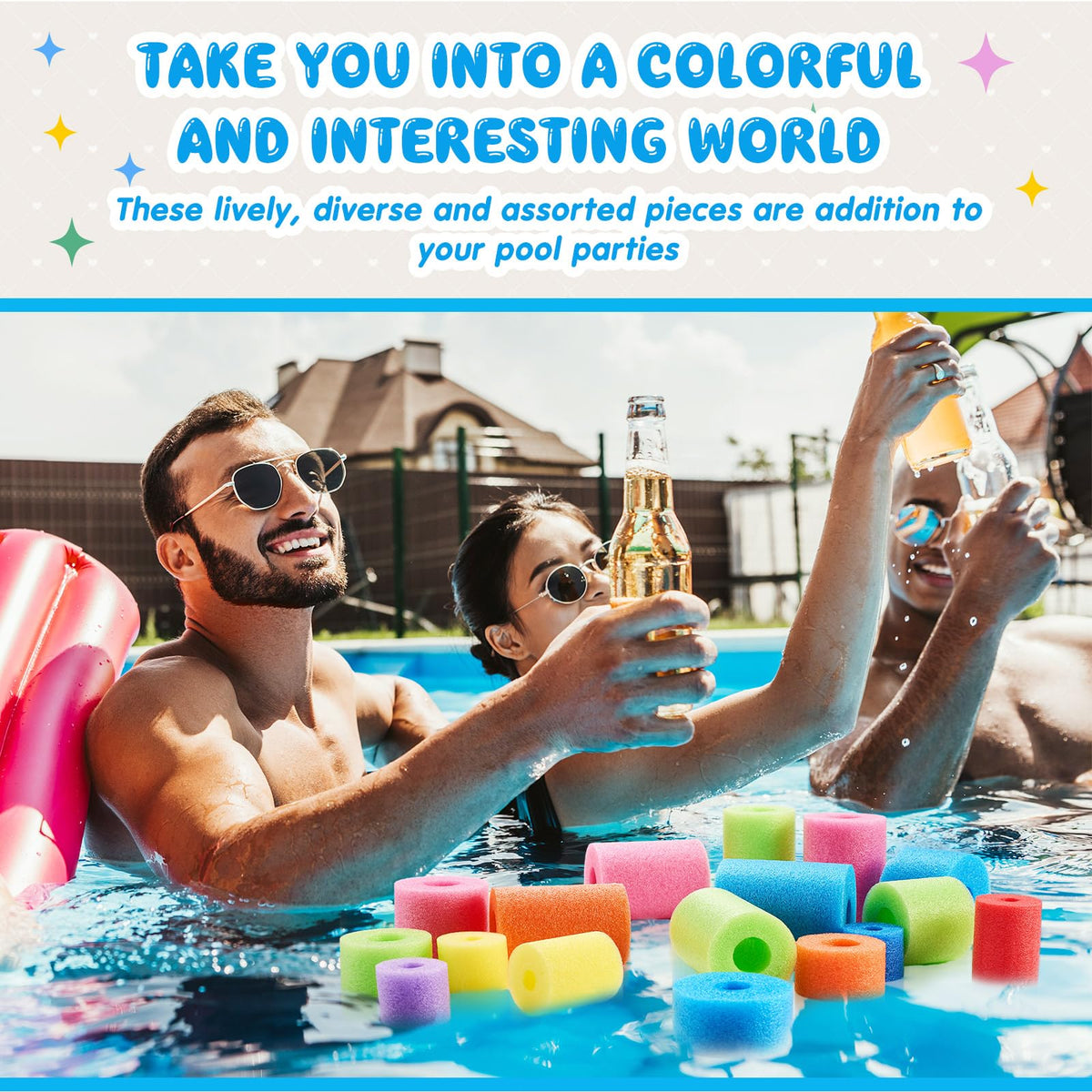 Frienda pool noodles crafts ideas help you build necklaces, decorations, and art pieces.