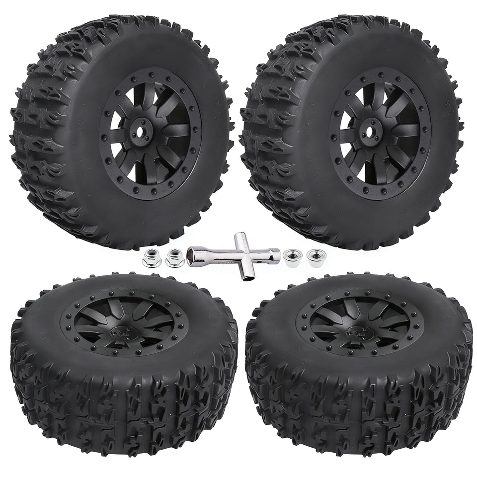 FriHobby pre-glued 1/10 SCT tires and wheels ready to install for faster setup.