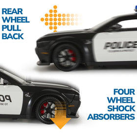 FRJV Hellcat front hood and trunk open for accessory play.