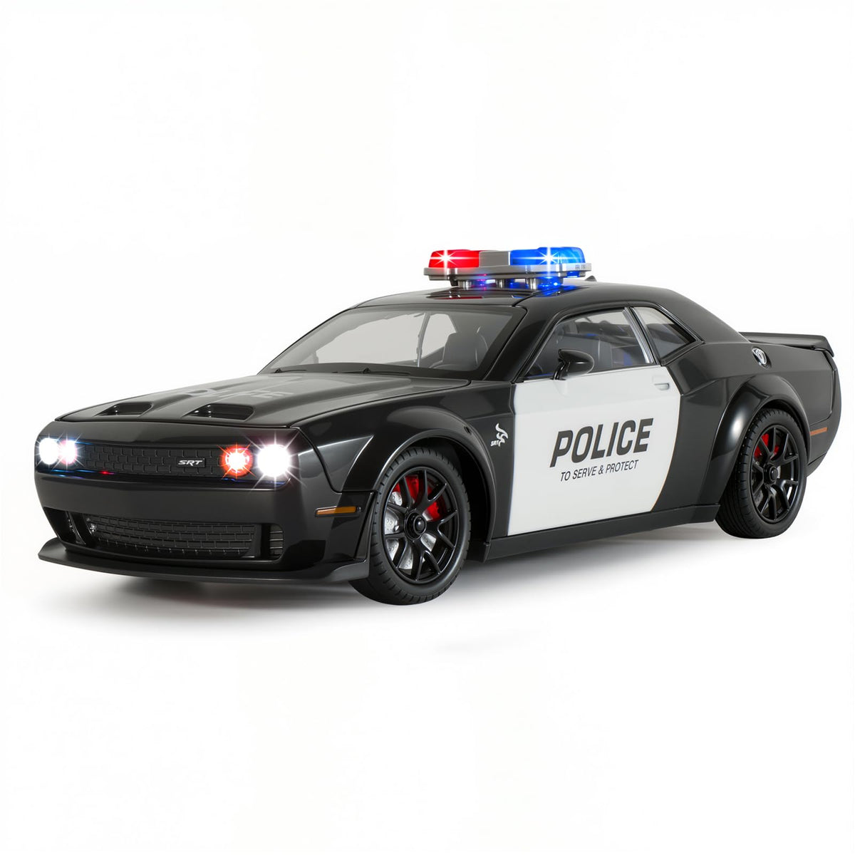 FRJV Hellcat police car with pull-back action for easy, durable play.