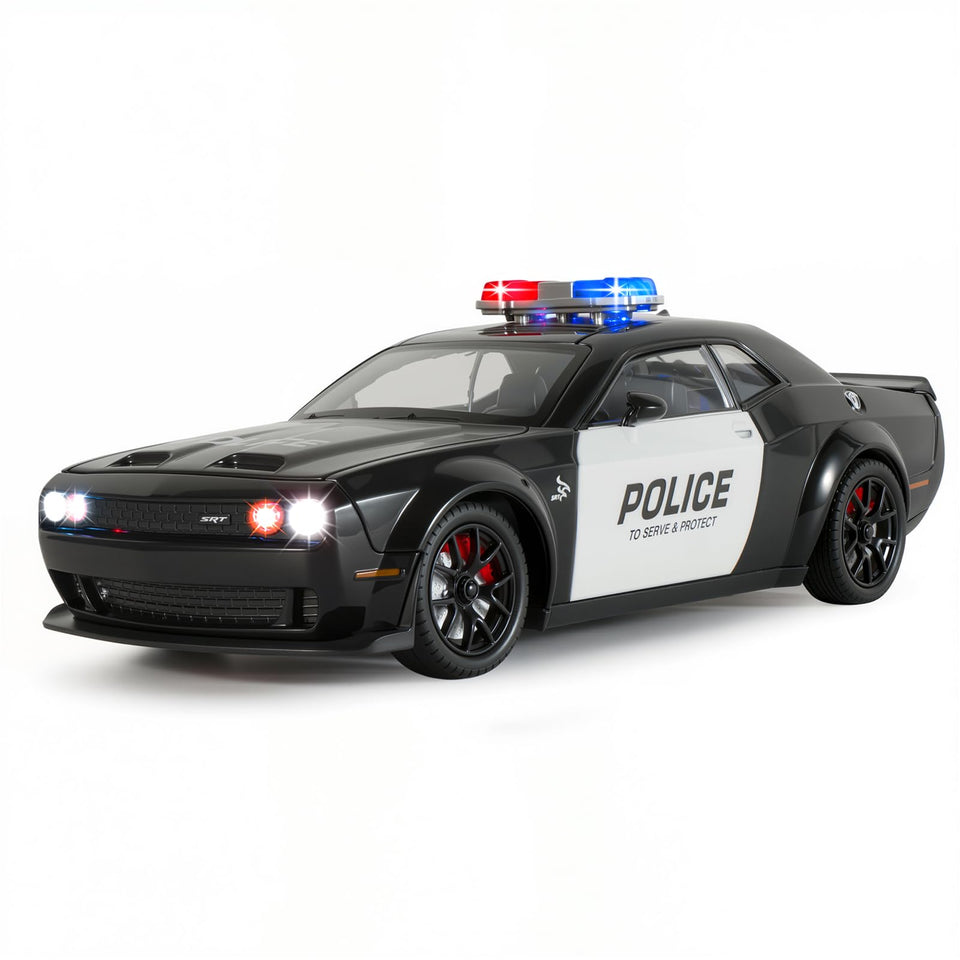 FRJV Hellcat police car with pull-back action for easy, durable play.
