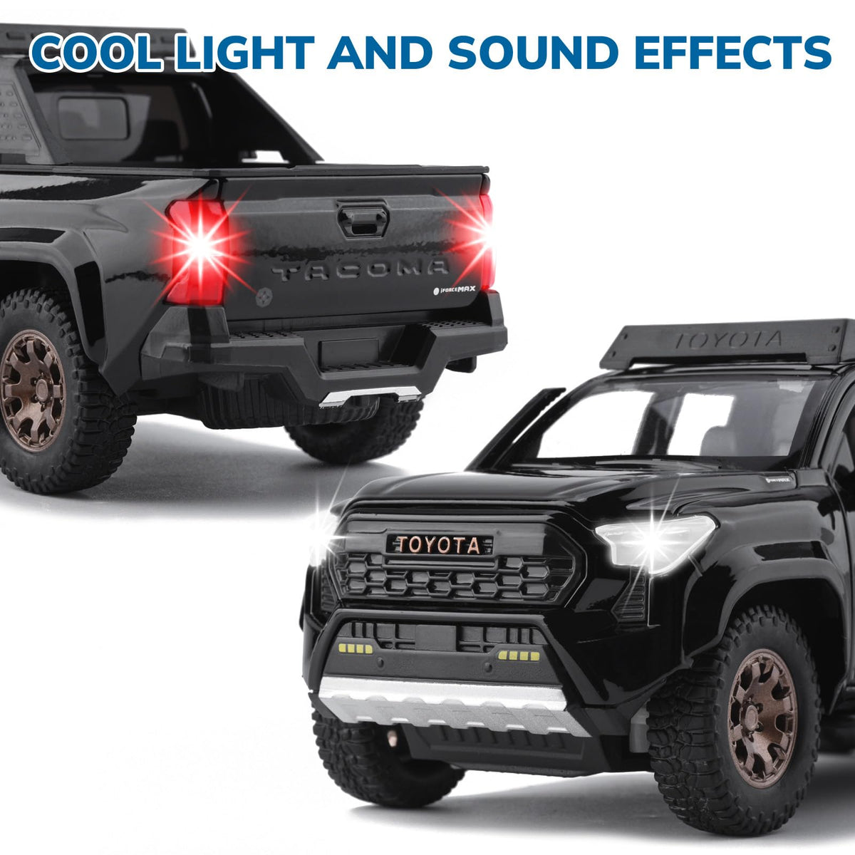 FRJV Tacoma truck with pull-back action for quick forward movement