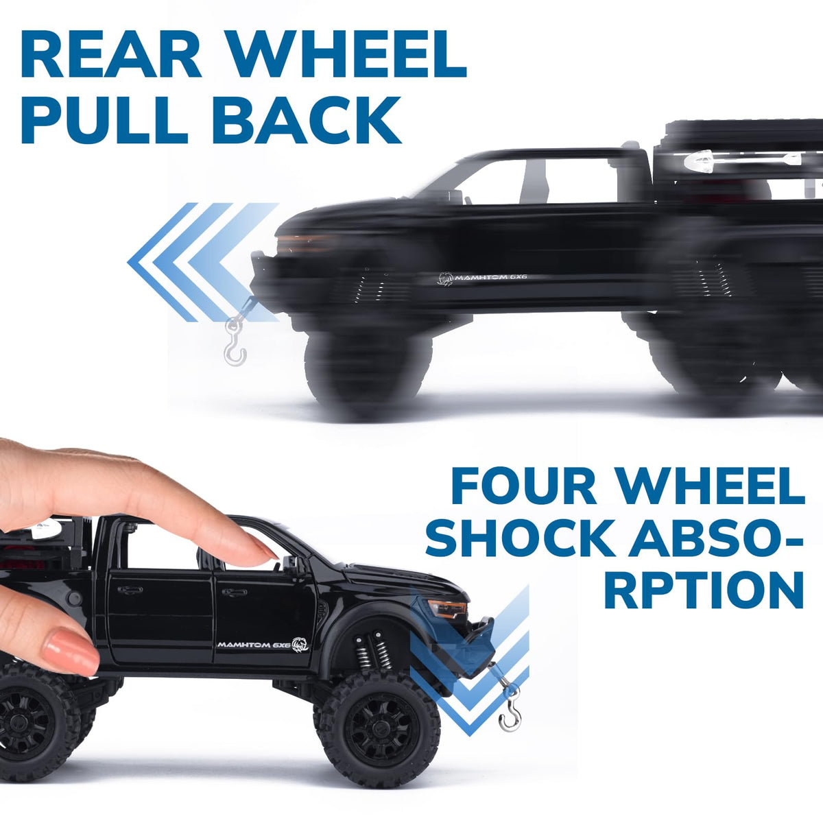 FRJV wheels and shock absorbers for realistic rolling feel